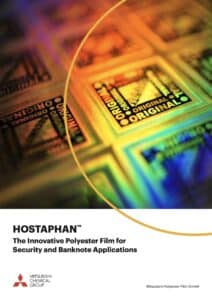 Hostaphan-Polyesterfilm für Sicherheits- und Banknotenanwendungen mit bunten, holografischen Mustern